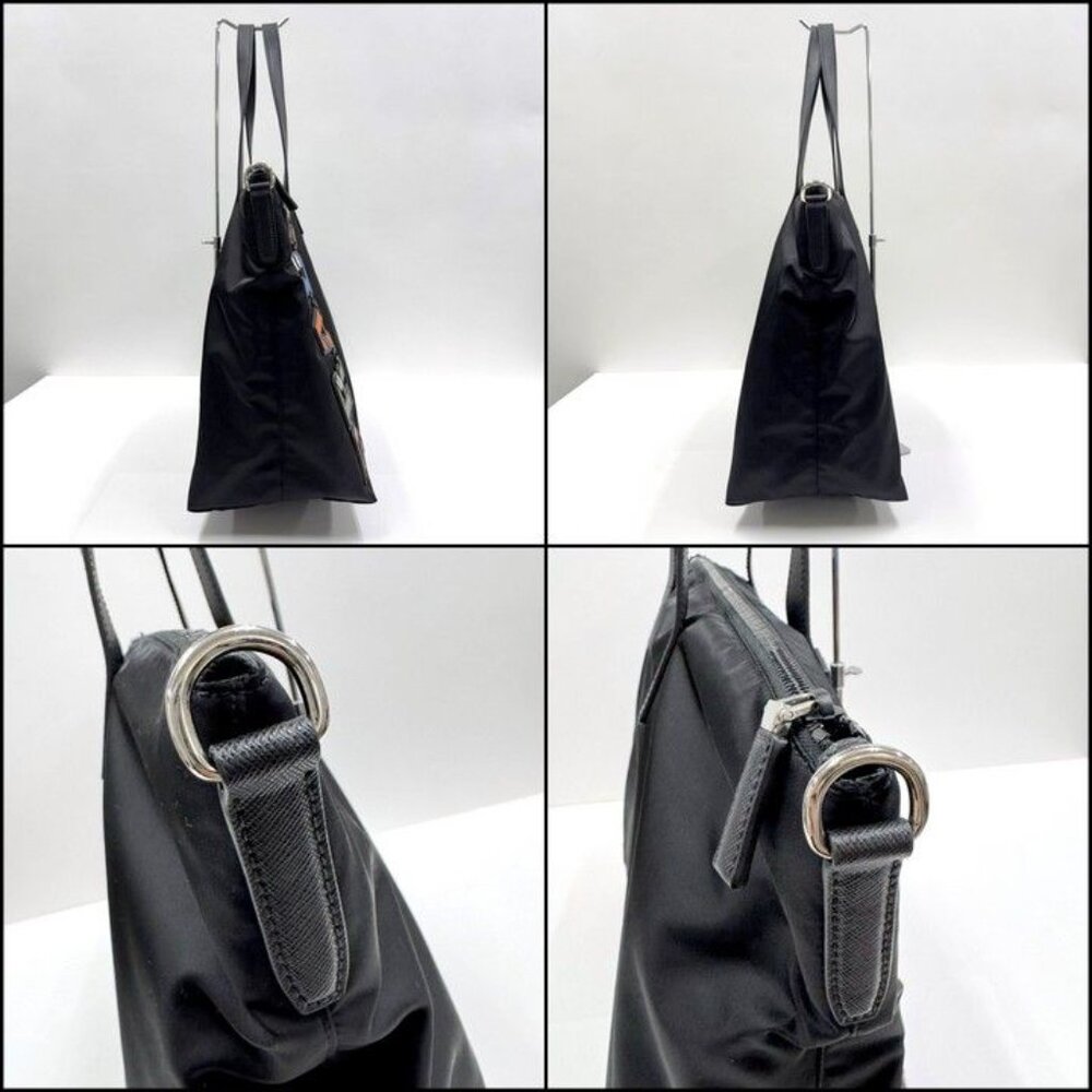 Prada Tessuto Tote Black Nylon Calf Leather - Picture 6 of 9
